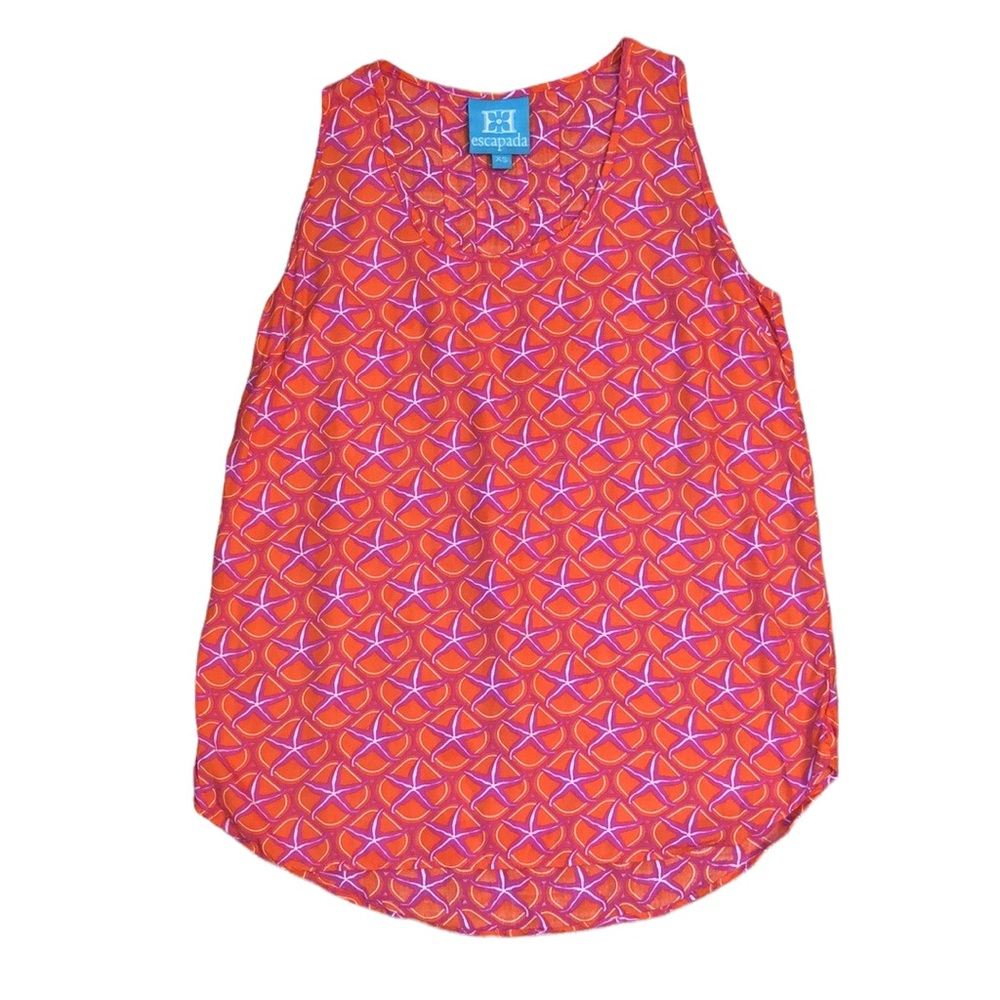 Escapada Pink and Orange Sand Dollar Sleeveless Top Women’s Size XS